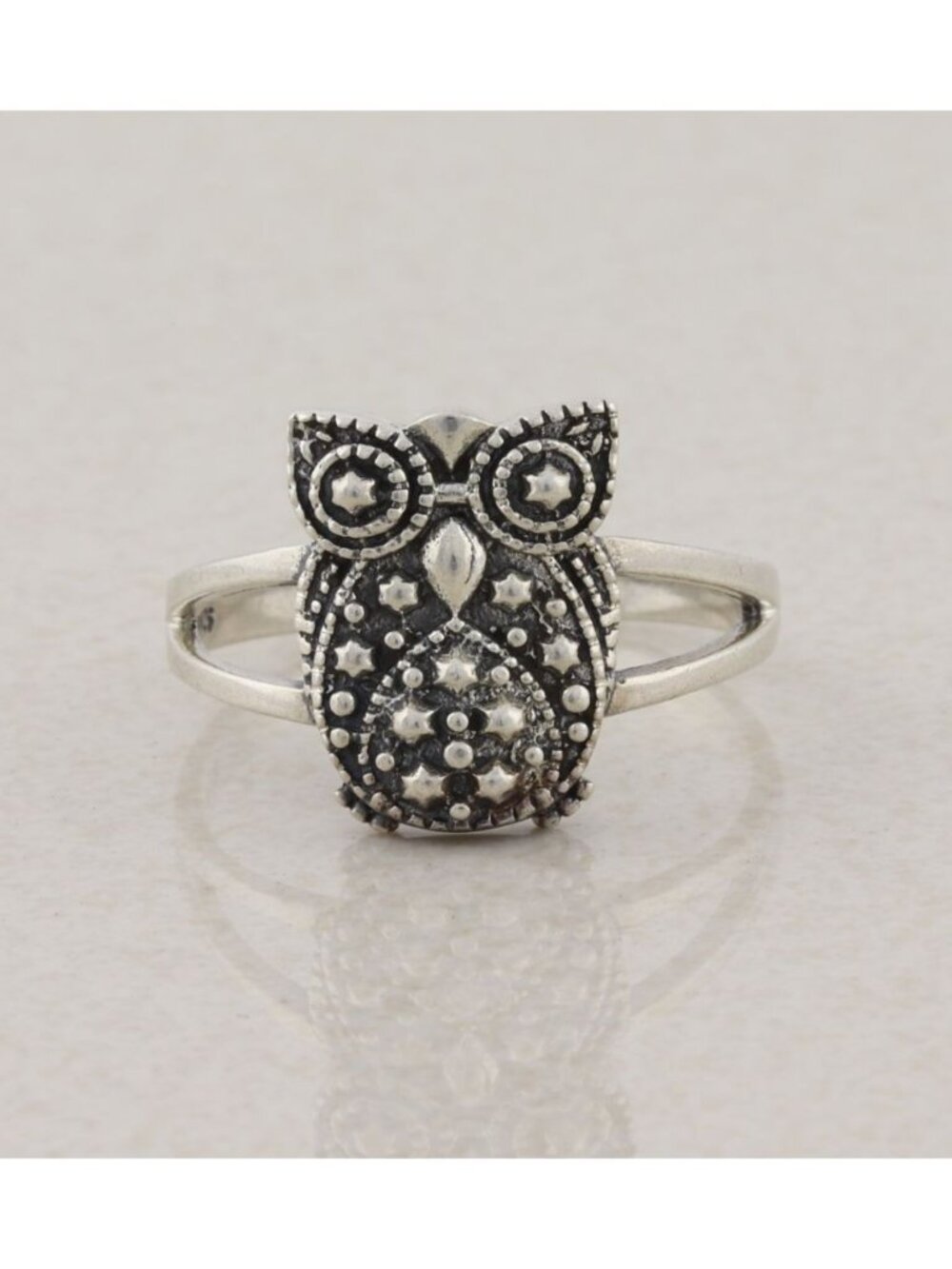 Sterling Silver Owl Ring Size 8 3/4